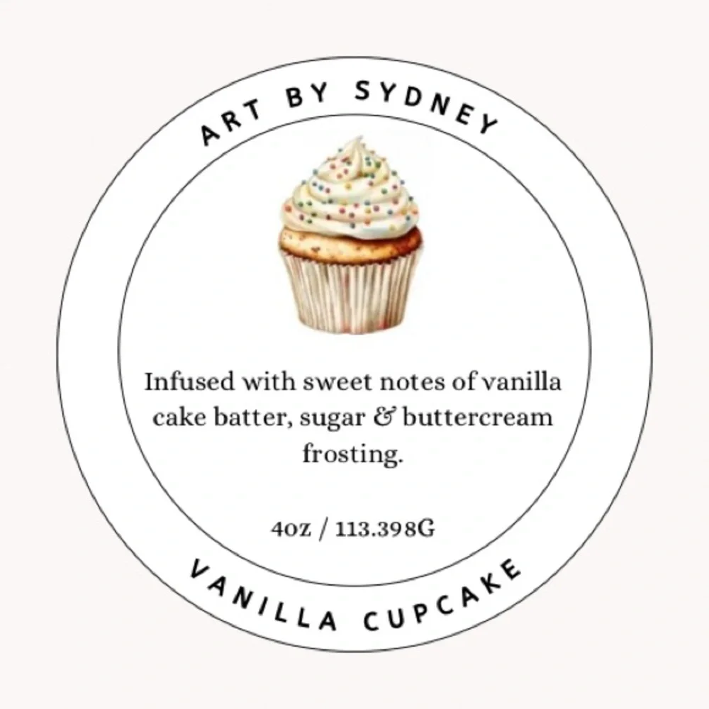 Vanilla Cupcake 4oz Candle Hand Poured - Picture 4 of 4